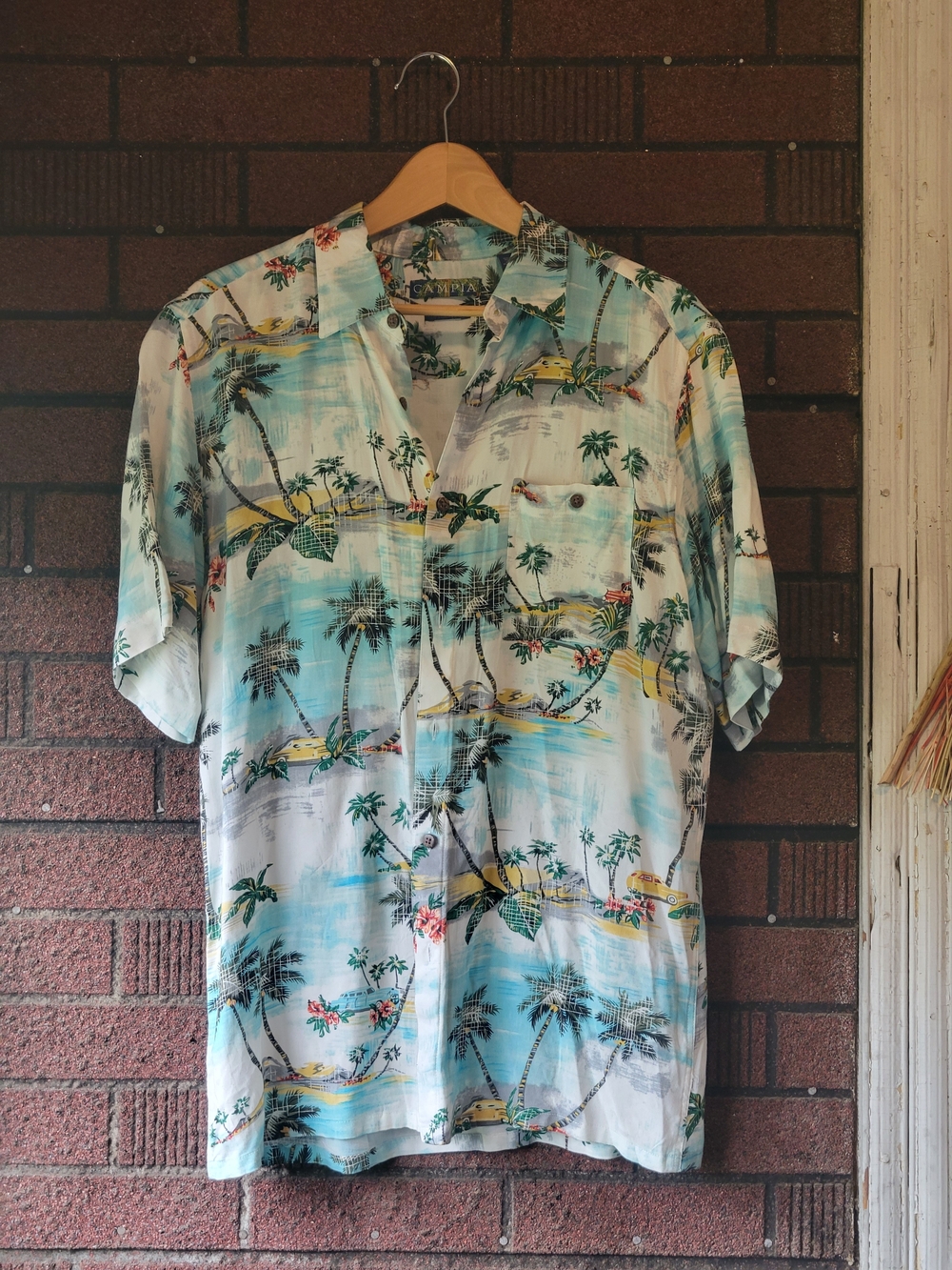 Tropical Palm Print Resort Shirt